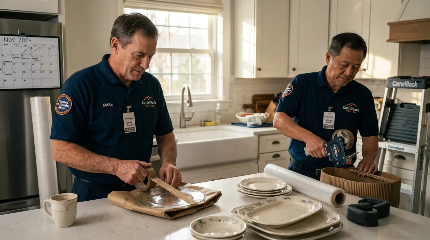 Professional crew packing kitchen dishware in Fort Deposit, AL